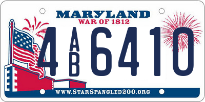 MD license plate 4AB6410