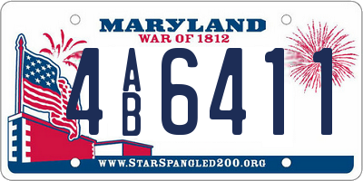 MD license plate 4AB6411