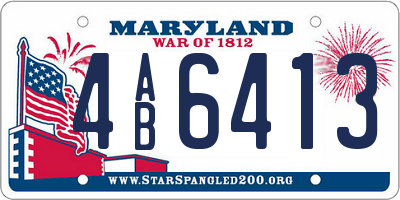 MD license plate 4AB6413