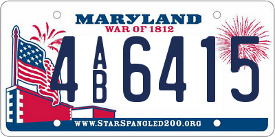 MD license plate 4AB6415