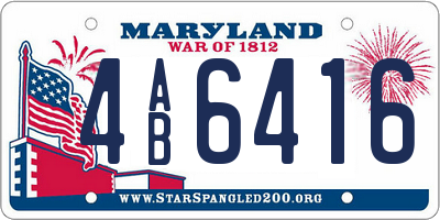 MD license plate 4AB6416