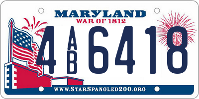 MD license plate 4AB6418