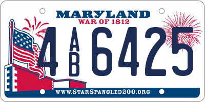 MD license plate 4AB6425