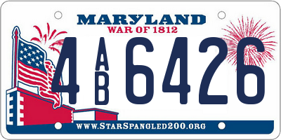 MD license plate 4AB6426