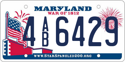 MD license plate 4AB6429