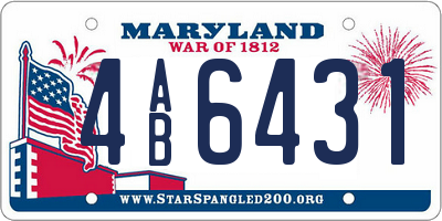 MD license plate 4AB6431