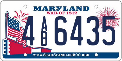 MD license plate 4AB6435