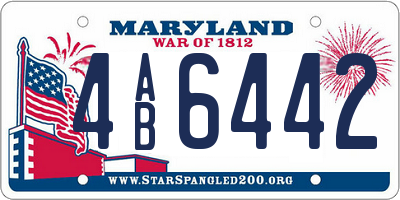 MD license plate 4AB6442