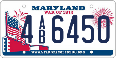 MD license plate 4AB6450
