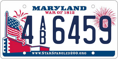 MD license plate 4AB6459