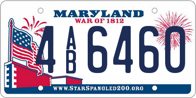 MD license plate 4AB6460