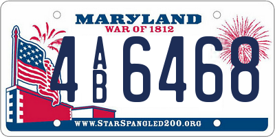 MD license plate 4AB6468
