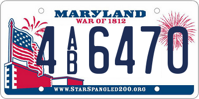 MD license plate 4AB6470