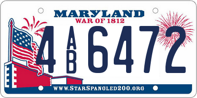MD license plate 4AB6472
