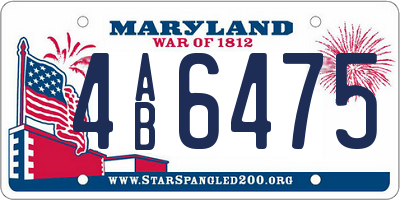 MD license plate 4AB6475