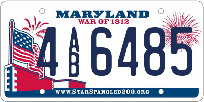 MD license plate 4AB6485