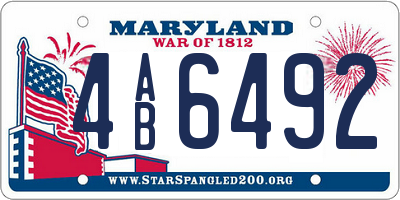 MD license plate 4AB6492