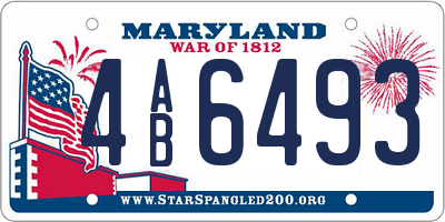 MD license plate 4AB6493
