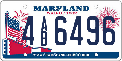 MD license plate 4AB6496