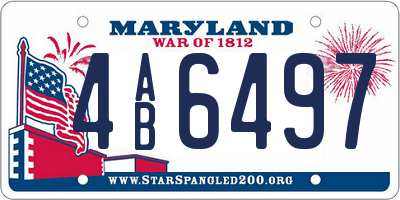MD license plate 4AB6497