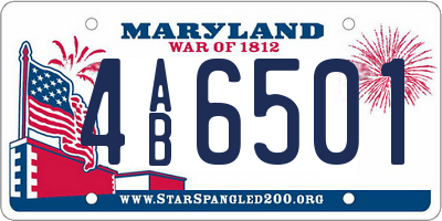 MD license plate 4AB6501