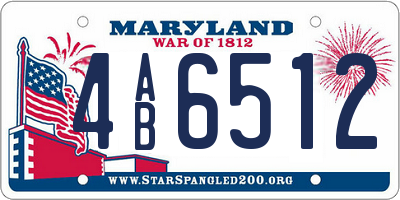 MD license plate 4AB6512