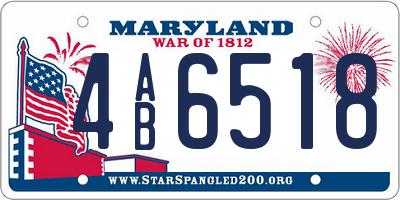 MD license plate 4AB6518