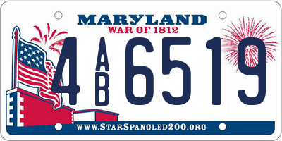 MD license plate 4AB6519
