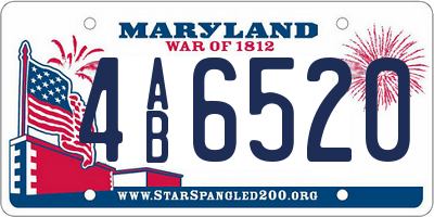 MD license plate 4AB6520