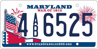 MD license plate 4AB6525
