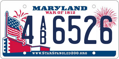 MD license plate 4AB6526