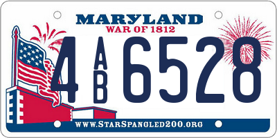 MD license plate 4AB6528