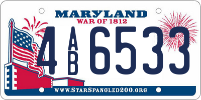 MD license plate 4AB6533