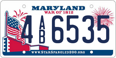 MD license plate 4AB6535