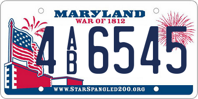 MD license plate 4AB6545