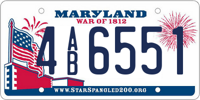 MD license plate 4AB6551