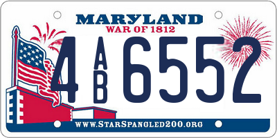 MD license plate 4AB6552