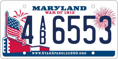 MD license plate 4AB6553
