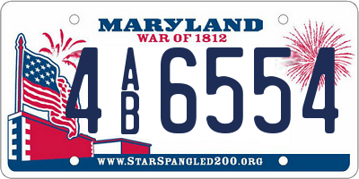 MD license plate 4AB6554