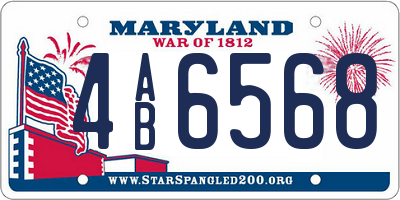 MD license plate 4AB6568