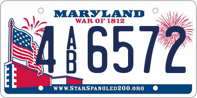 MD license plate 4AB6572