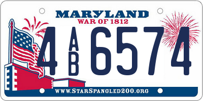 MD license plate 4AB6574