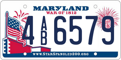 MD license plate 4AB6579