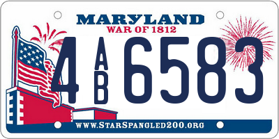 MD license plate 4AB6583