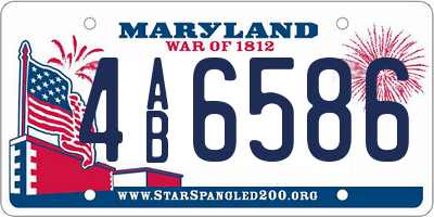 MD license plate 4AB6586