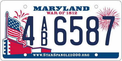 MD license plate 4AB6587