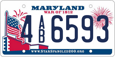MD license plate 4AB6593
