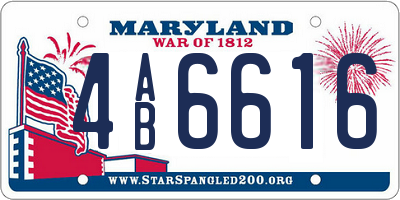 MD license plate 4AB6616