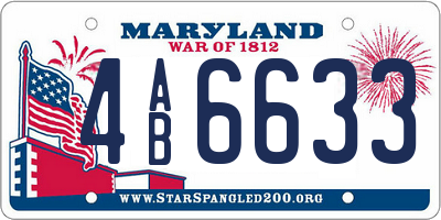 MD license plate 4AB6633
