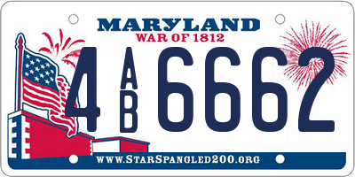 MD license plate 4AB6662